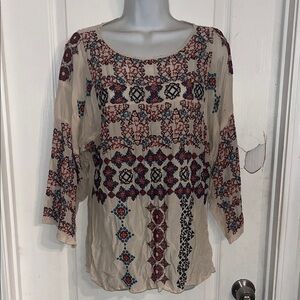 Johnny Was embroidered bohemian-style blouse